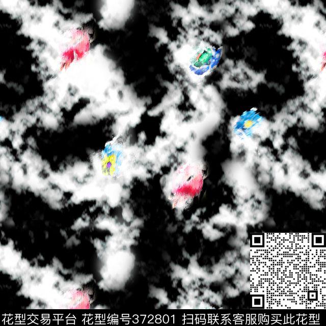 抽象云雾肌理数码印花华亿平台下载（图片编号: 372801） - 瓦栏（Walan）