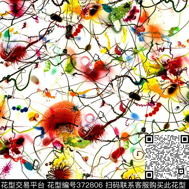 热带风情植物花卉数码印花华亿平台下载（图片编号: 372806） - 瓦栏（Walan）