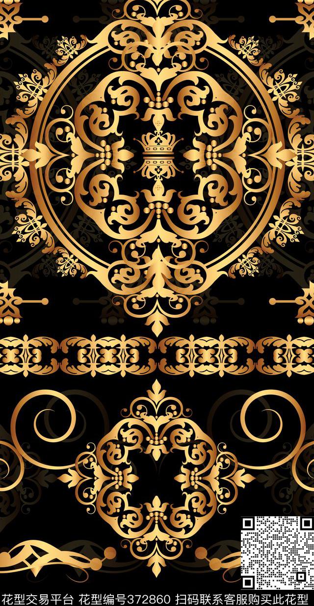 欧式巴洛克花纹传统印花华亿平台下载（图片编号: 372860） - 瓦栏（Walan）