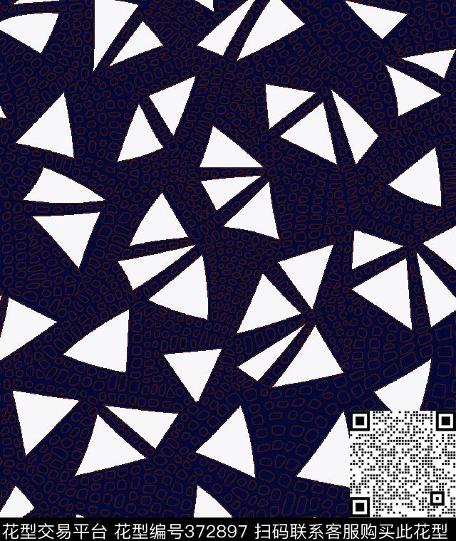 个性三角形石头纹传统印花华亿平台下载（图片编号: 372897） - 瓦栏（Walan）