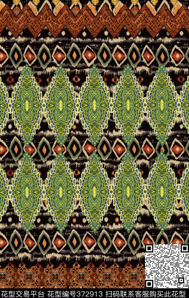 几何格子男装数码印花华亿平台下载（图片编号: 372913） - 瓦栏（Walan）