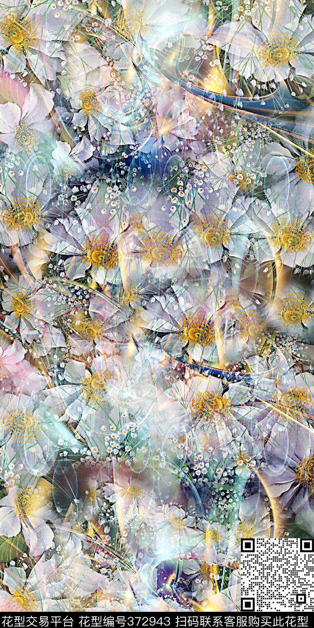 现代时尚花数码印花华亿平台下载（图片编号: 372943） - 瓦栏（Walan）