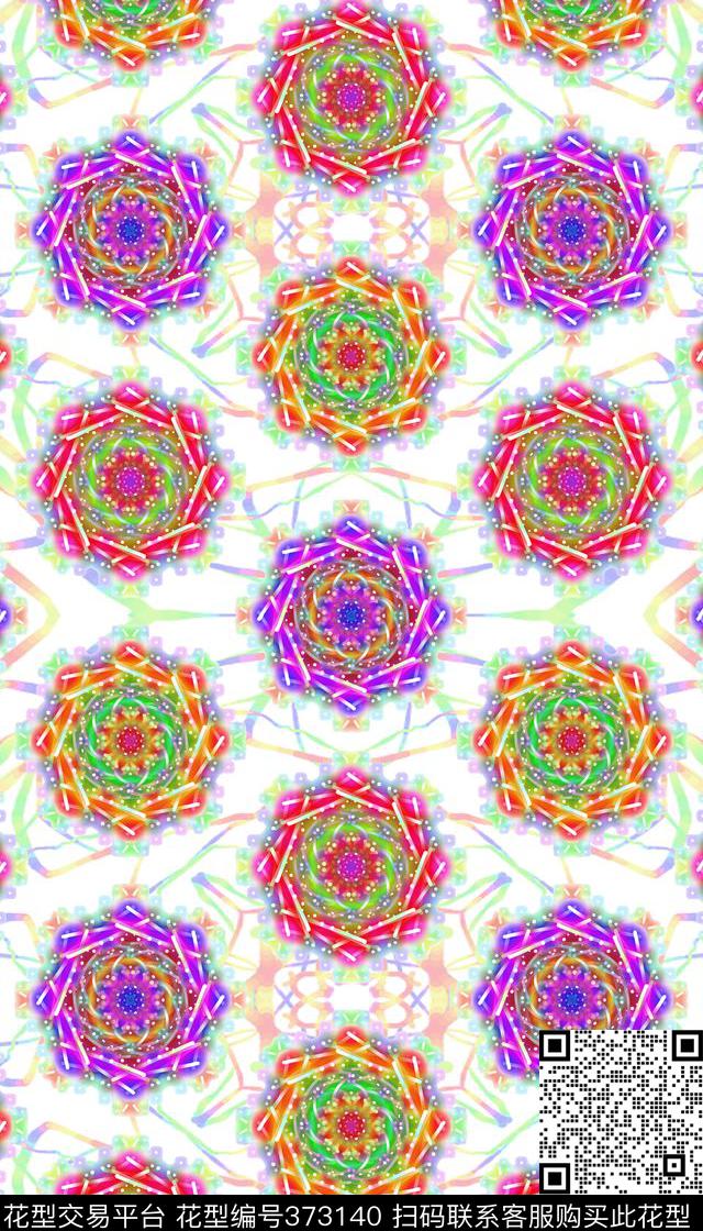 光效几何笔触数码印花华亿平台下载（图片编号: 373140） - 瓦栏（Walan）