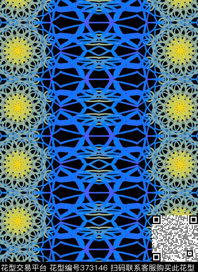 蕾丝几何笔触传统印花华亿平台下载（图片编号: 373146） - 瓦栏（Walan）