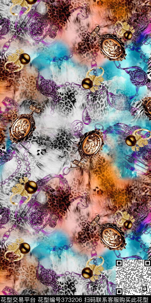 链条豹纹数码印花华亿平台下载（图片编号: 373206） - 瓦栏（Walan）