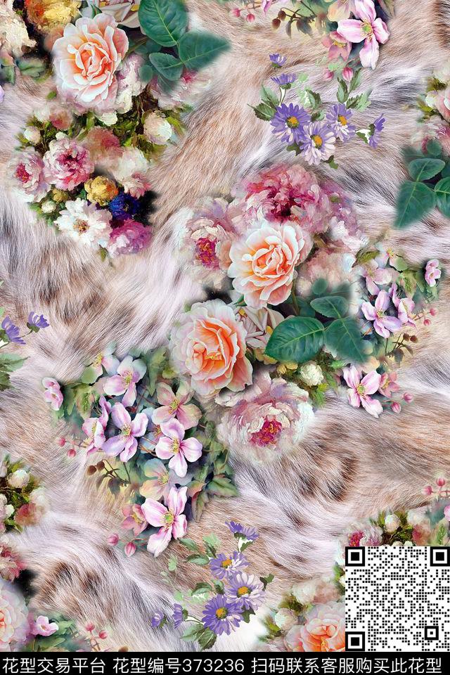 动物纹花卉数码印花华亿平台下载（图片编号: 373236） - 瓦栏（Walan）