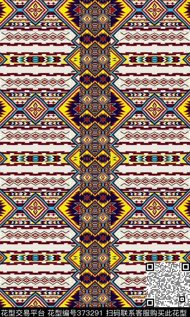 民族风几何图形传统印花华亿平台下载（图片编号: 373291） - 瓦栏（Walan）