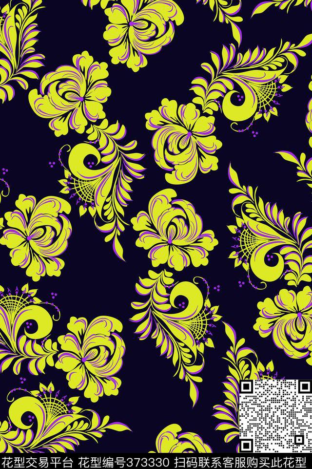 欧式宫廷风古典花纹男装衬衫传统印花华亿平台下载（图片编号: 373330） - 瓦栏（Walan）