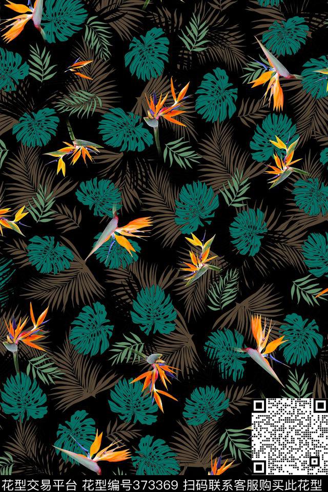 热带风夏威夷花度假数码印花华亿平台下载（图片编号: 373369） - 瓦栏（Walan）