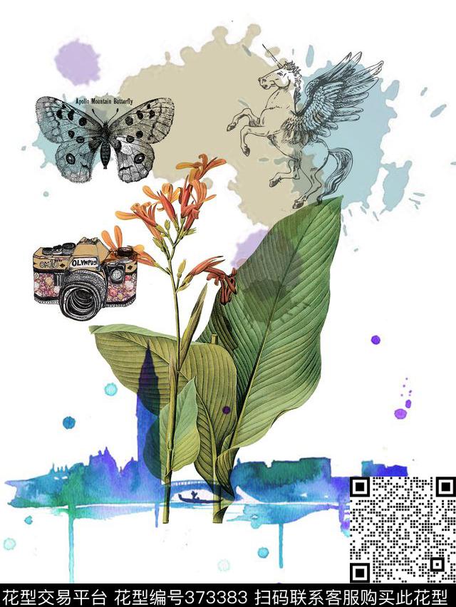 t恤华亿平台飞马复古数码印花华亿平台下载（图片编号: 373383） - 瓦栏（Walan）