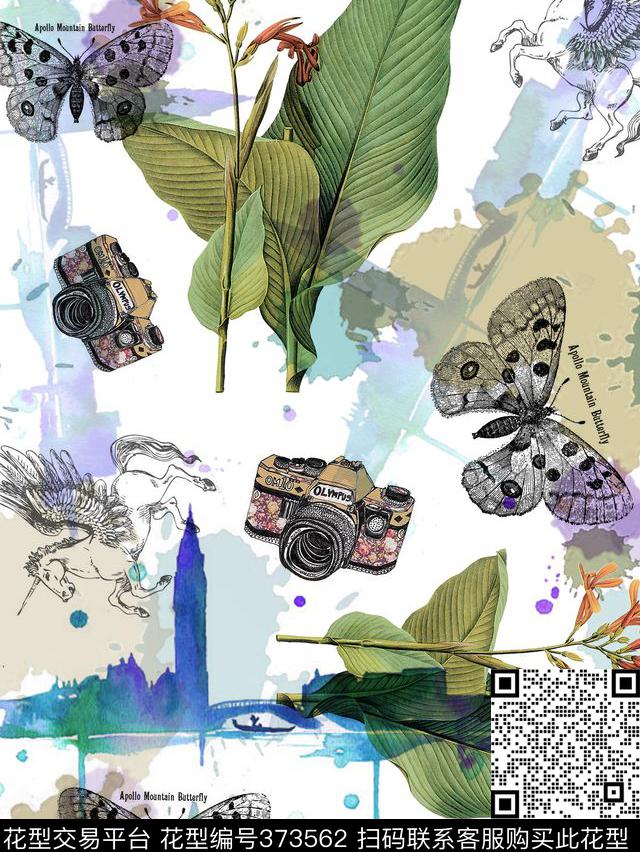 复古热带照相机数码印花华亿平台下载（图片编号: 373562） - 瓦栏（Walan）