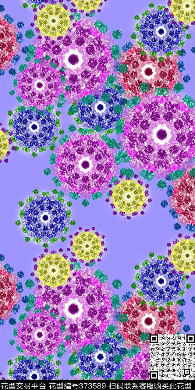 抽象几何民族风烟花传统印花华亿平台下载（图片编号: 373589） - 瓦栏（Walan）