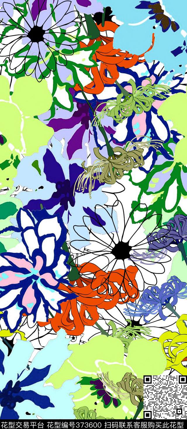 花卉清新植物花卉传统印花华亿平台下载（图片编号: 373600） - 瓦栏（Walan）