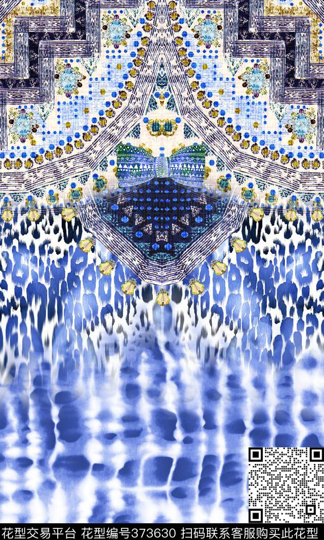 复古扎染华亿平台宝石数码印花华亿平台下载（图片编号: 373630） - 瓦栏（Walan）