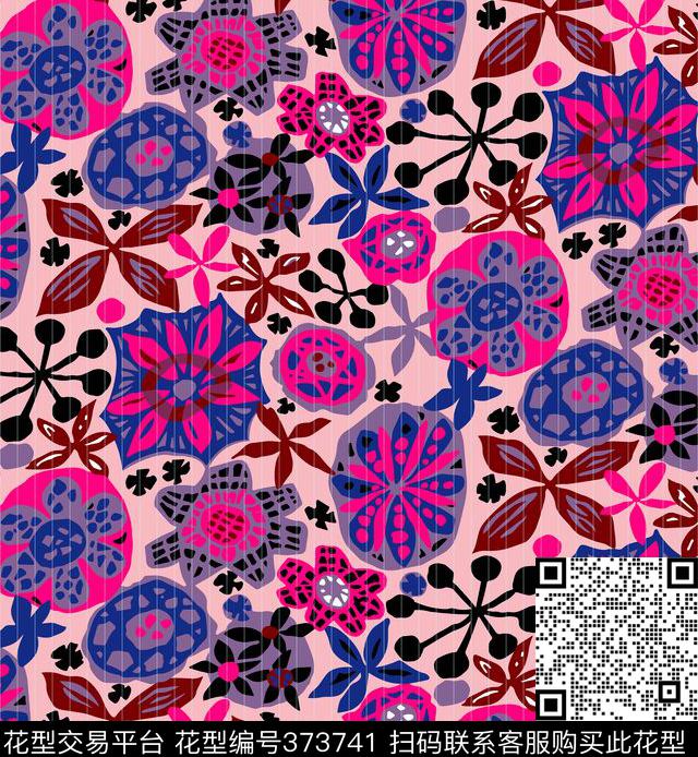 乱花花朵传统印花华亿平台下载（图片编号: 373741） - 瓦栏（Walan）