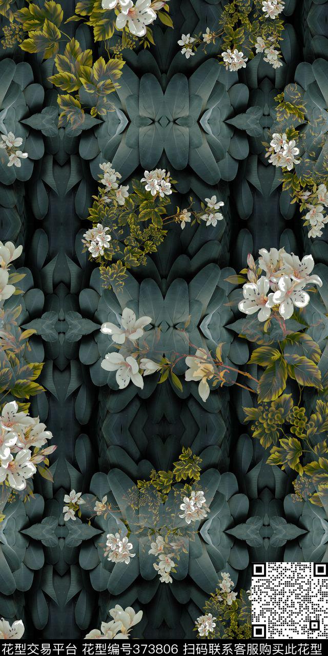50CM*100CM动物羽毛花卉数码印花华亿平台下载（图片编号: 373806） - 瓦栏（Walan）
