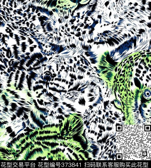 豹纹动物数码印花传统印花华亿平台下载（图片编号: 373841） - 瓦栏（Walan）