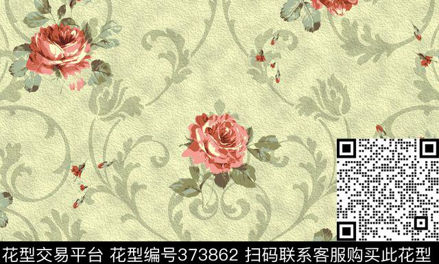 花卉美式传统印花华亿平台下载（图片编号: 373862） - 瓦栏（Walan）