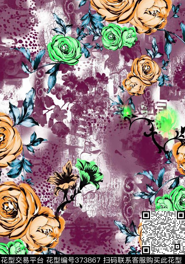 3D图花朵数码印花数码印花华亿平台下载（图片编号: 373867） - 瓦栏（Walan）
