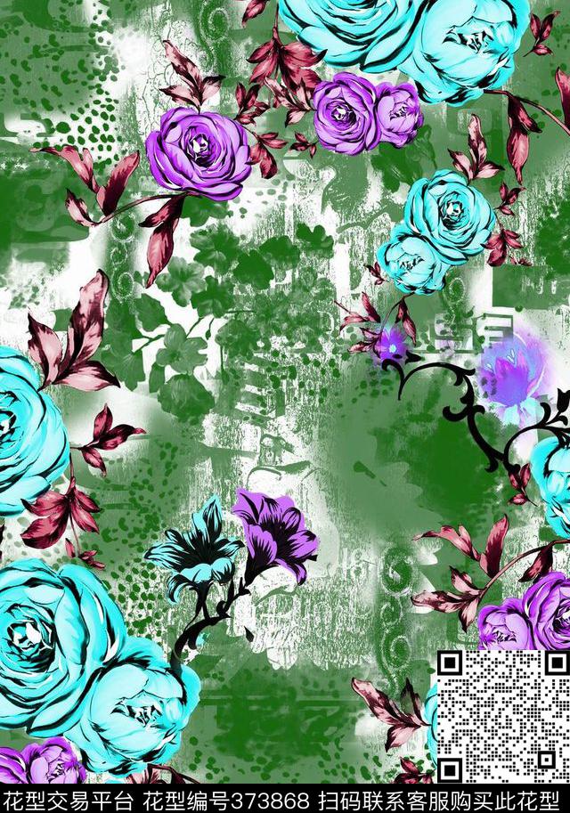 数码印花花朵3D图数码印花华亿平台下载（图片编号: 373868） - 瓦栏（Walan）