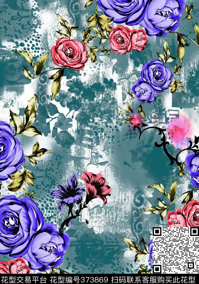 数码印花花朵3D图数码印花华亿平台下载（图片编号: 373869） - 瓦栏（Walan）