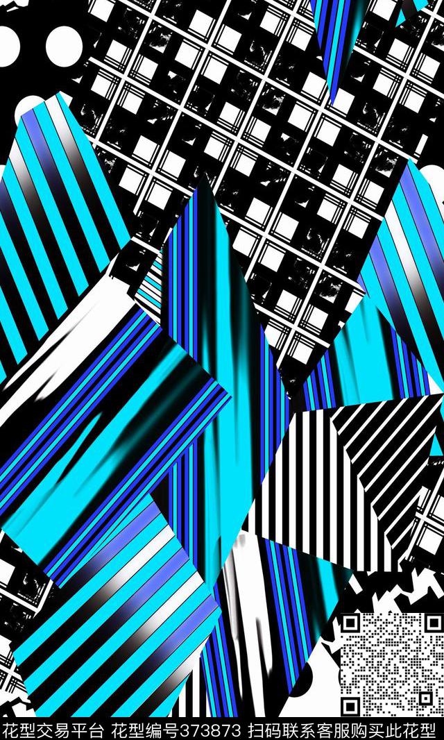 数码印花格子流行数码印花华亿平台下载（图片编号: 373873） - 瓦栏（Walan）