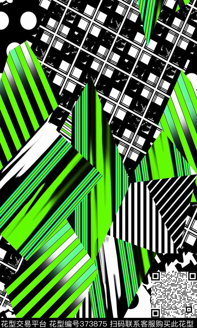 数码印花格子流行数码印花华亿平台下载（图片编号: 373875） - 瓦栏（Walan）