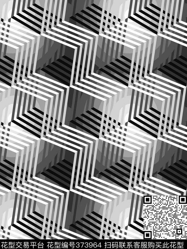 立体几何男装传统印花华亿平台下载（图片编号: 373964） - 瓦栏（Walan）