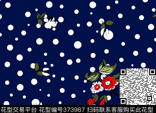 D&G小碎花大牌时尚波点传统印花华亿平台下载（图片编号: 373987） - 瓦栏（Walan）