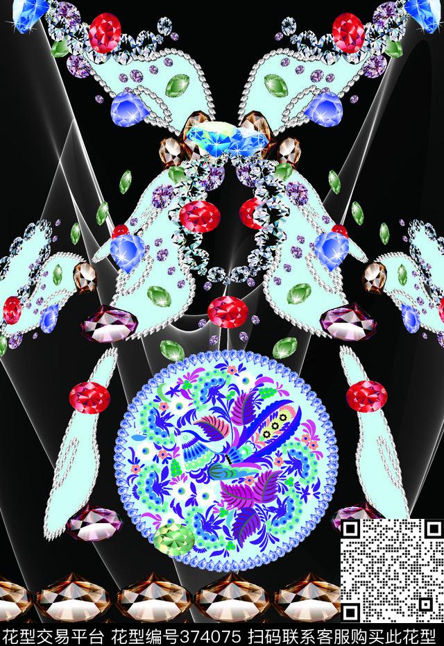 时尚数码华亿平台钻石宝石珠宝数码印花华亿平台下载（图片编号: 374075） - 瓦栏（Walan）