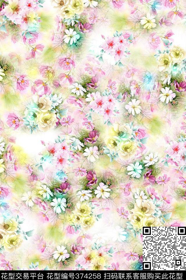 清新多彩小花碎花花卉数码印花华亿平台下载（图片编号: 374258） - 瓦栏（Walan）