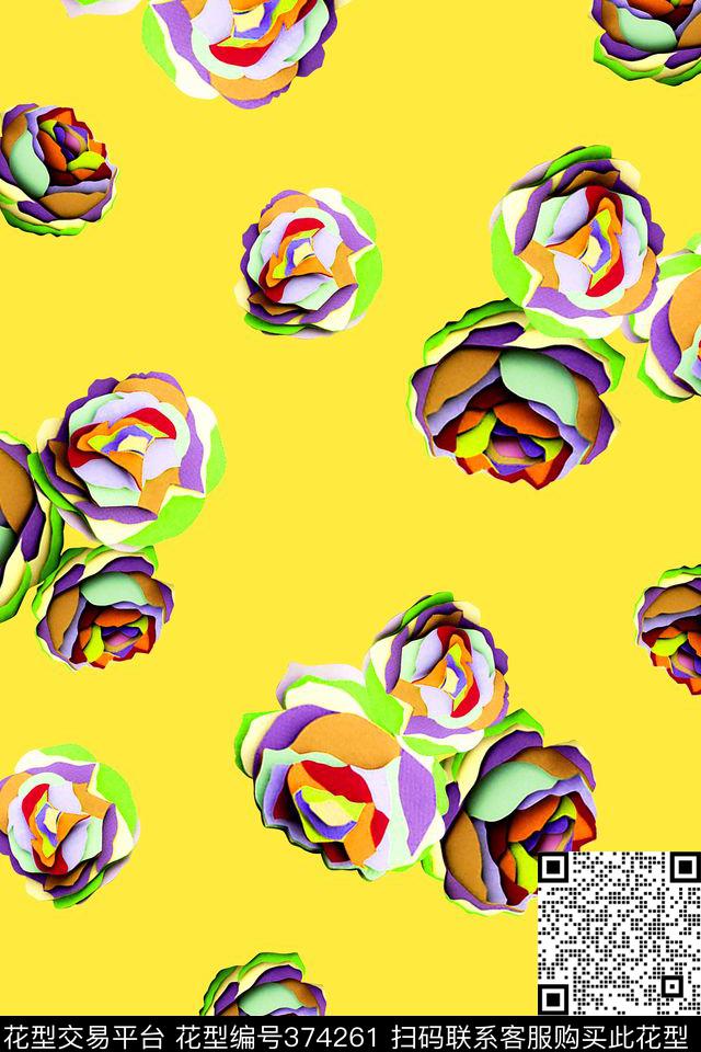 花卉平底数码数码印花华亿平台下载（图片编号: 374261） - 瓦栏（Walan）