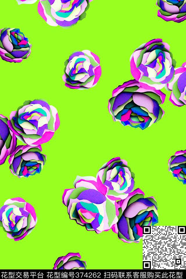 花卉平底数码数码印花华亿平台下载（图片编号: 374262） - 瓦栏（Walan）