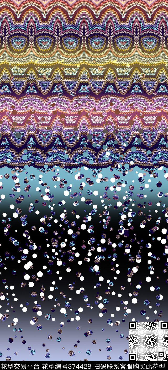 定位渐变毛衣纹理数码印花华亿平台下载（图片编号: 374428） - 瓦栏（Walan）