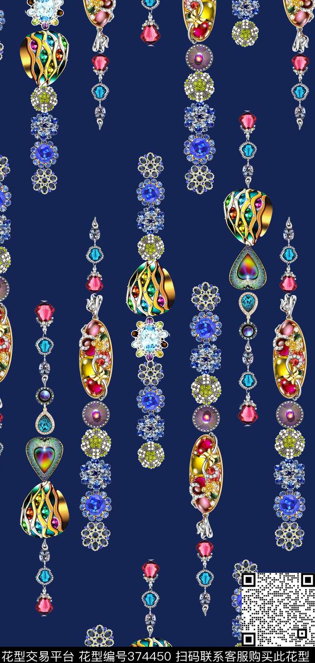 时尚宝石珠宝数码印花华亿平台下载（图片编号: 374450） - 瓦栏（Walan）
