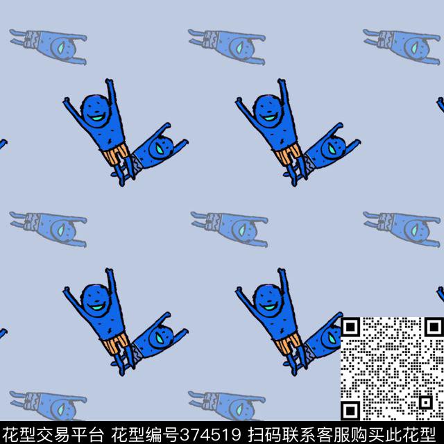 童装卡通小人数码印花华亿平台下载（图片编号: 374519） - 瓦栏（Walan）