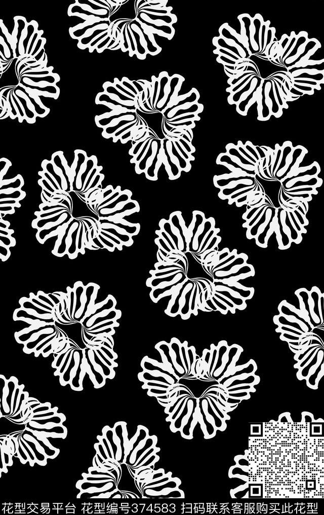 几何几何花卉传统印花华亿平台下载（图片编号: 374583） - 瓦栏（Walan）