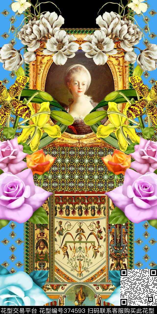 大牌高端定位数码花欧式花定位数码印花华亿平台下载（图片编号: 374593） - 瓦栏（Walan）