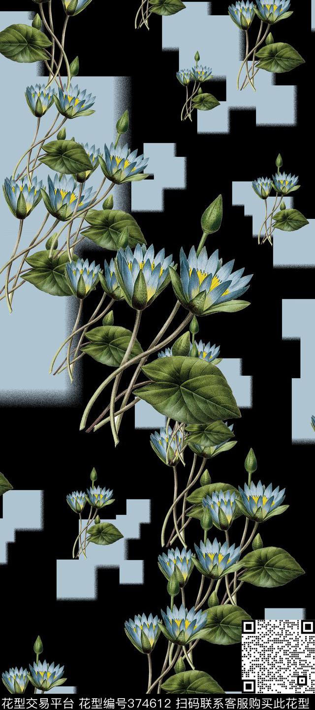 花卉休闲数码印花华亿平台下载（图片编号: 374612） - 瓦栏（Walan）