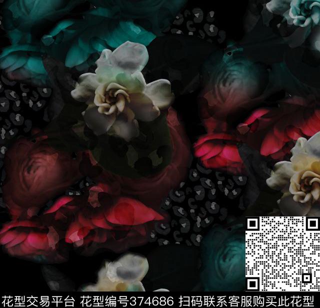 花卉数码印花华亿平台下载（图片编号: 374686） - 瓦栏（Walan）