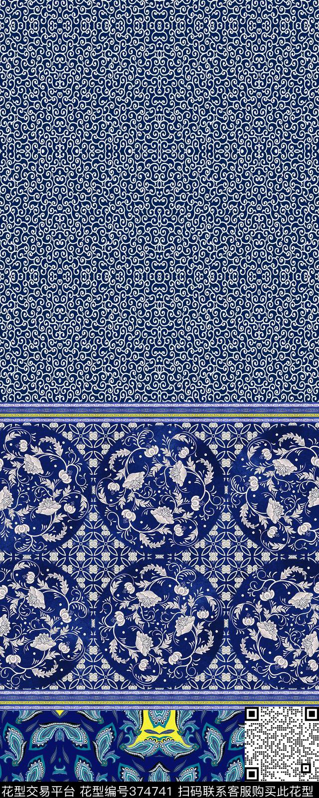 民族定位青花瓷数码印花华亿平台下载（图片编号: 374741） - 瓦栏（Walan）
