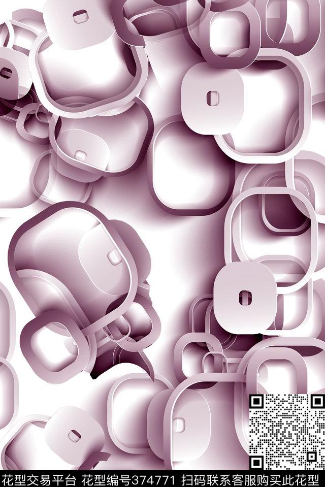 几何立体几何数码印花华亿平台下载（图片编号: 374771） - 瓦栏（Walan）