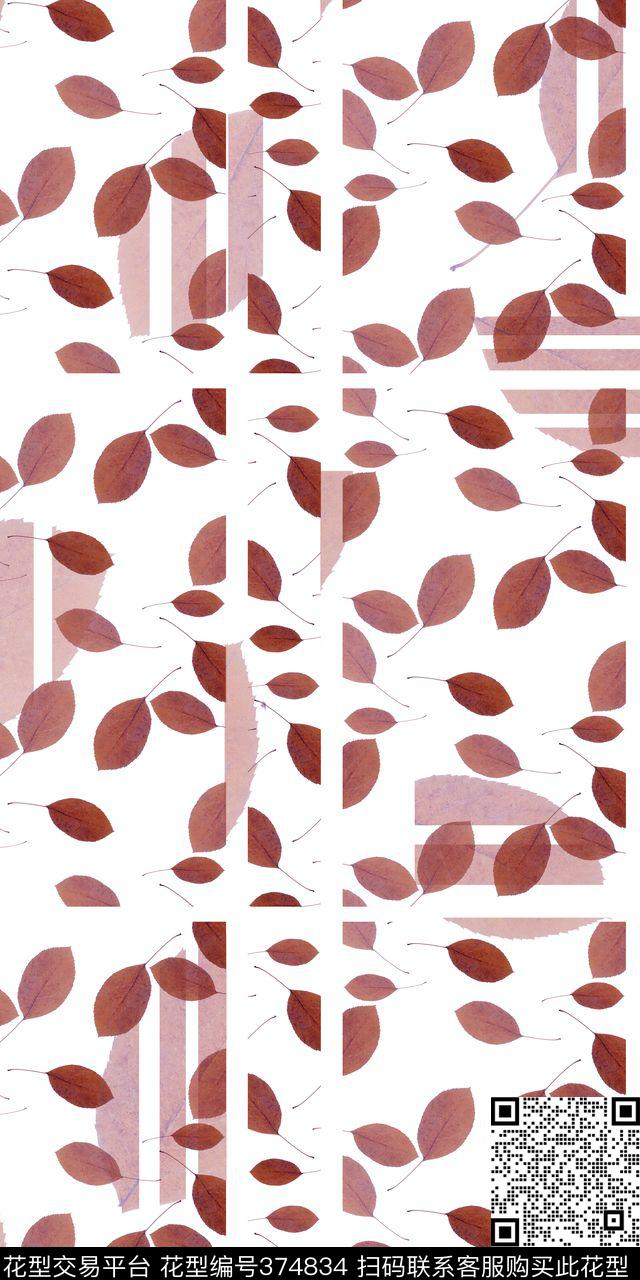 田园怀旧叶数码印花华亿平台下载（图片编号: 374834） - 瓦栏（Walan）