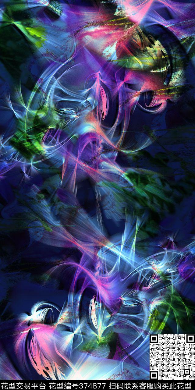 抽象线条星空数码印花华亿平台下载（图片编号: 374877） - 瓦栏（Walan）