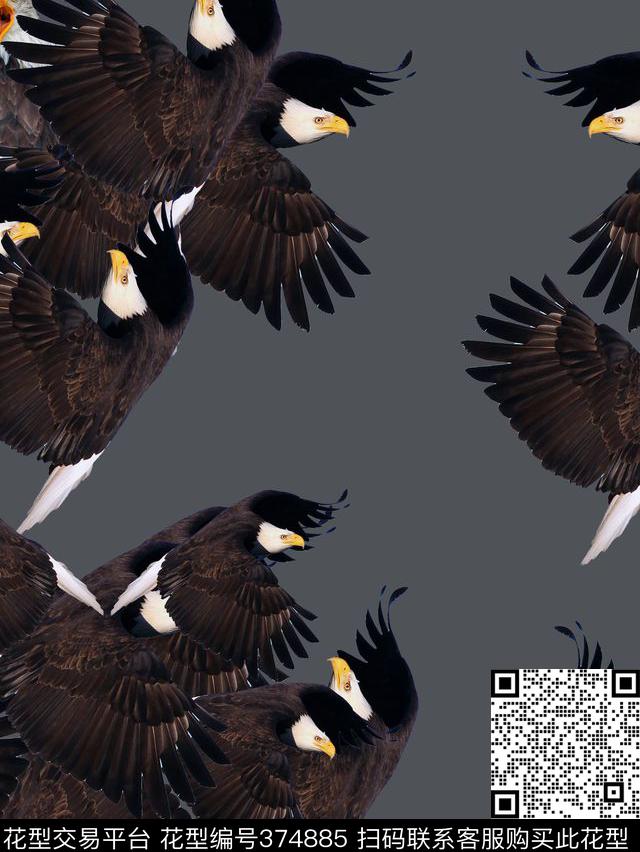 zara白头鹰潮流数码印花华亿平台下载（图片编号: 374885） - 瓦栏（Walan）