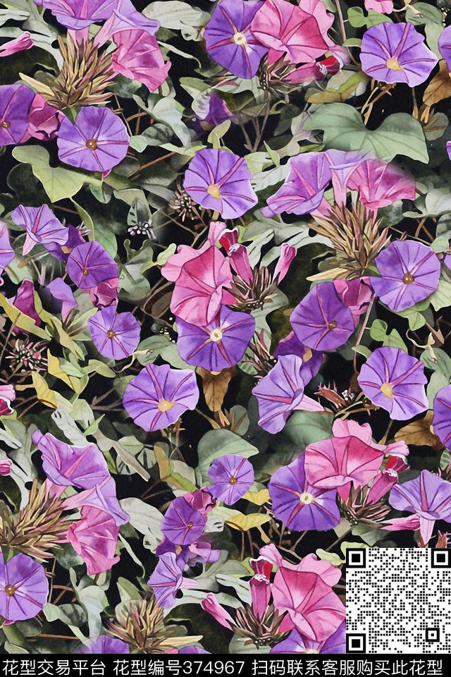花卉数码印花华亿平台下载（图片编号: 374967） - 瓦栏（Walan）
