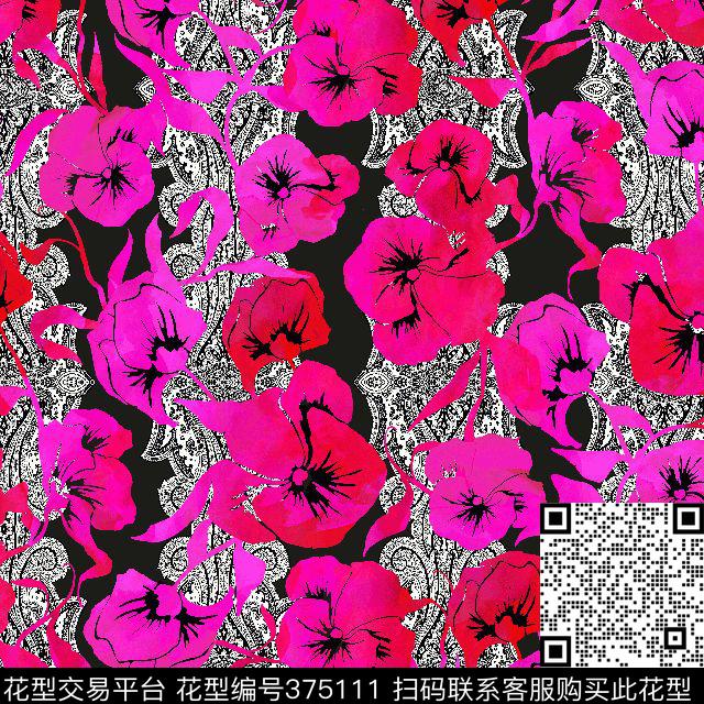 民族腰果泳衣/内衣/服饰面料华亿平台传统印花华亿平台下载（图片编号: 375111） - 瓦栏（Walan）