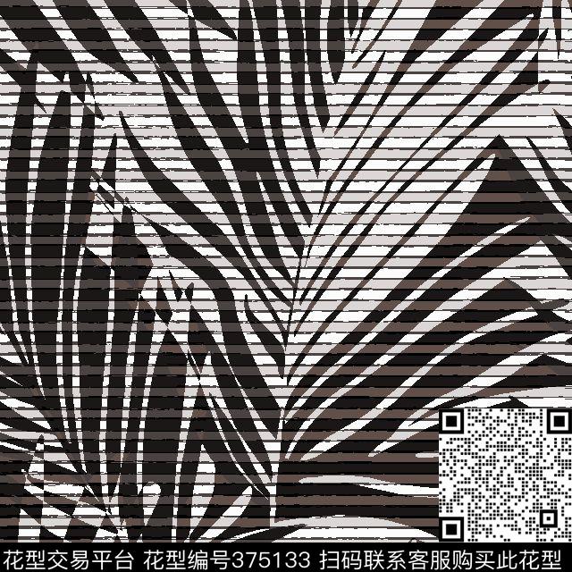 时尚简约大树叶家纺传统印花华亿平台下载（图片编号: 375133） - 瓦栏（Walan）