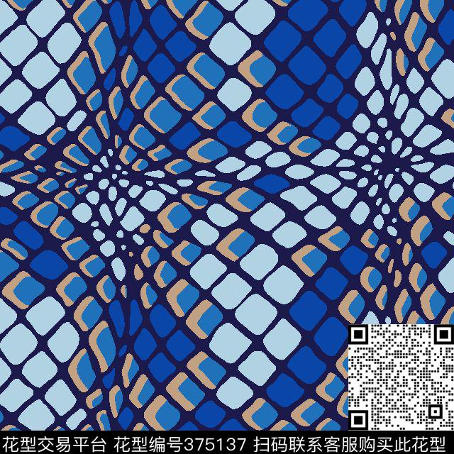 抽象几何家纺传统印花华亿平台下载（图片编号: 375137） - 瓦栏（Walan）