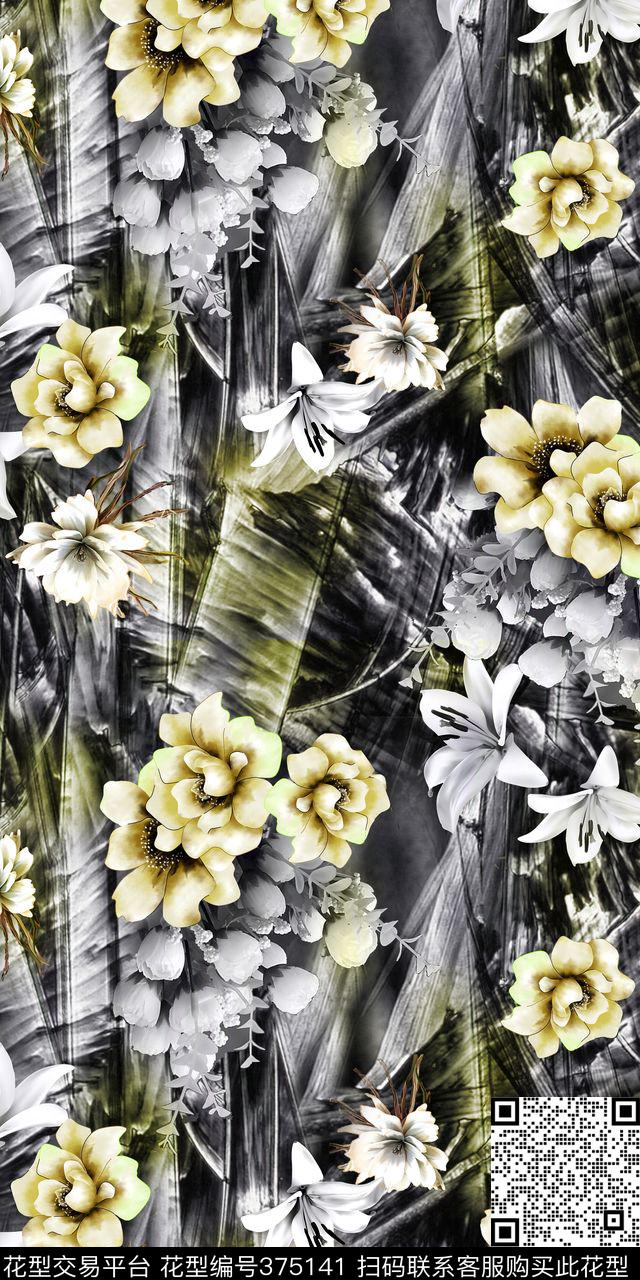 大气花卉数码印花华亿平台下载（图片编号: 375141） - 瓦栏（Walan）